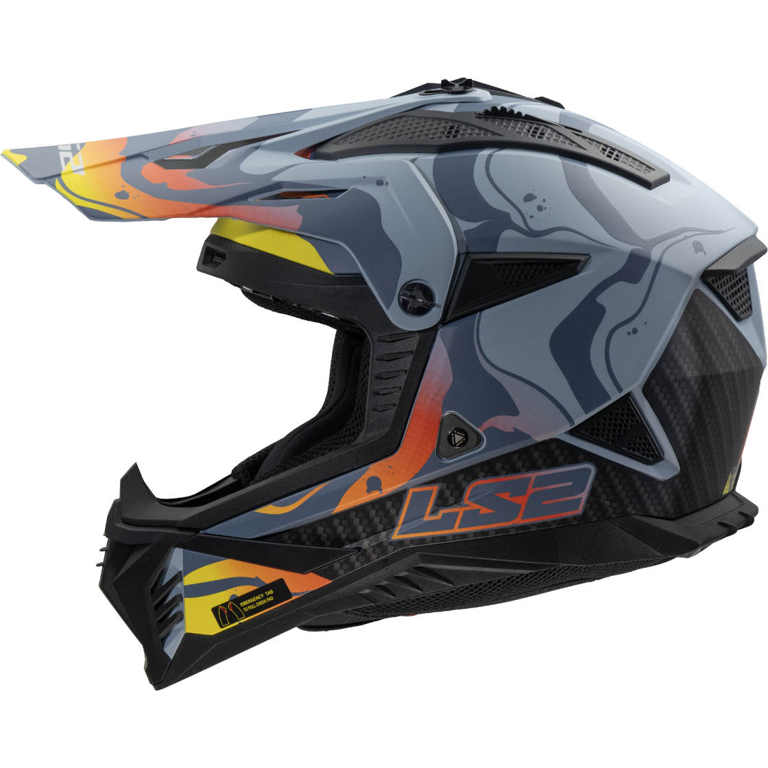 Casque LS2 MX708 FAST II WASH MATT DARK GREY-06 – Image 2