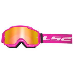 Masque LS2 CHARGER GOGGLE PINK WITH IRIDIUM VISOR