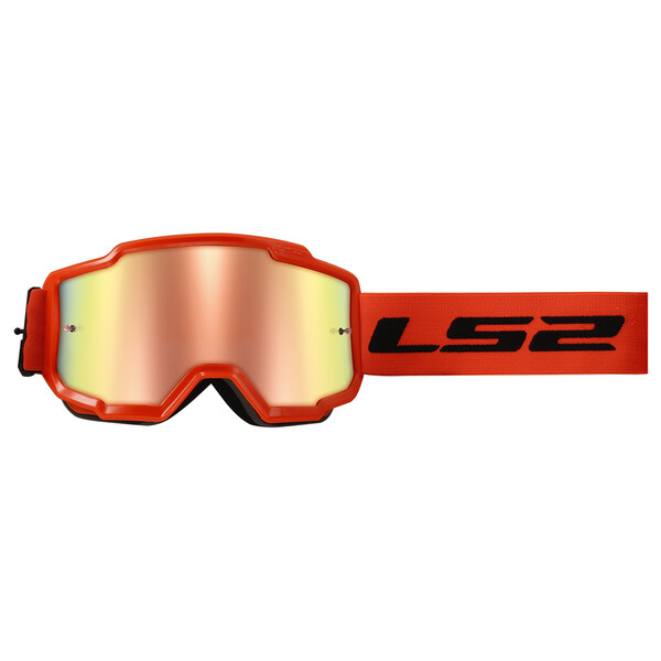 Masque LS2 CHARGER GOGGLE H-V ORANGE WITH IRIDIUM VISOR