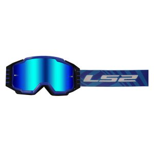 Masque LS2 CHARGER PRO GOGGLE BLUE WITH IRIDIUM VISOR