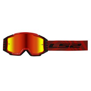 Masque LS2 CHARGER PRO GOGGLE RED WITH IRIDIUM VISOR
