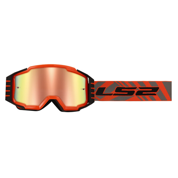 Masque LS2 CHARGER PRO GOGGLE H-V ORANGE WITH IRIDIUM VISOR