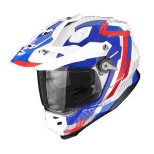 Casque Scorpion ADF-9000 AIR PATROL Blanc-Bleu-Rouge