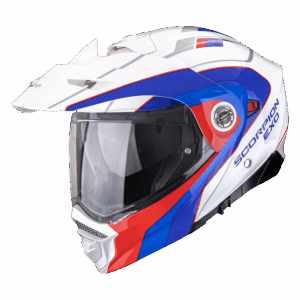 Casque Scorpion ADX-2 KAMPS Blanc-Rouge-Bleu