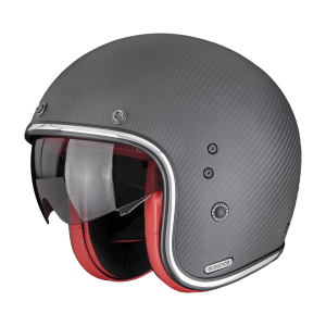 Casque Scorpion BELFAST II CARBON Noir mat-Rouge