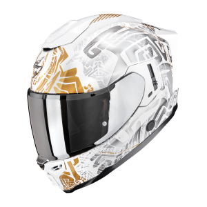 Casque Scorpion EXO-1500 AIR APUS Blanc Perle-Gris-Or