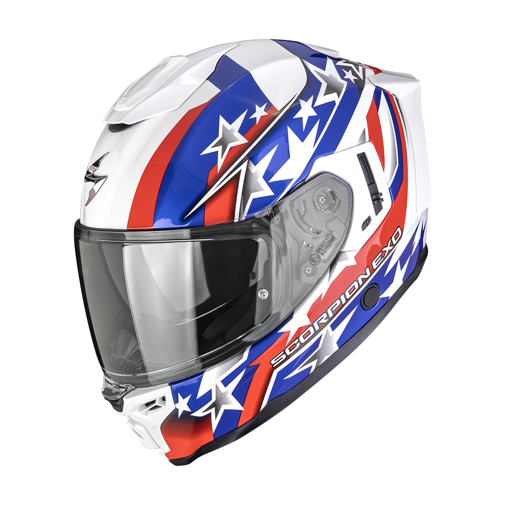 Casque Scorpion EXO-1500 AIR ETOILE Blanc-Bleu-Rouge