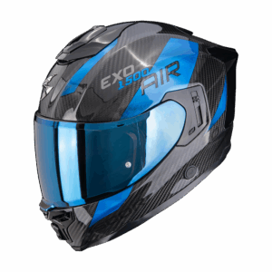Casque Scorpion EXO-1500 CARBON AIR PLATTED Noir-Bleu