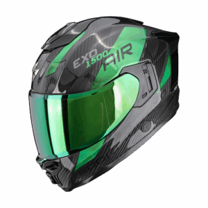 Casque Scorpion EXO-1500 CARBON AIR PLATTED Noir-Vert