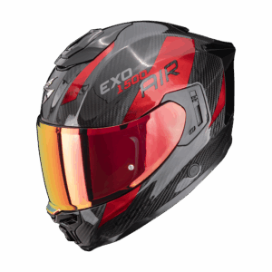 Casque Scorpion EXO-1500 CARBON AIR PLATTED Noir-Rouge