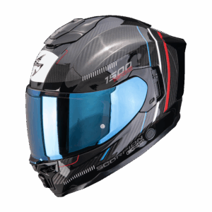 Casque Scorpion EXO-1500 CARBON AIR ZITY Noir-Rouge-Bleu