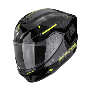 Casque Scorpion EXO-391 IRON Noir-Jaune fluo