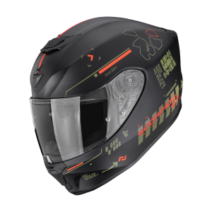 Casque Scorpion EXO-391 IRON Mat Noir-Vert-Rouge
