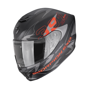 Casque Scorpion EXO-391 KEY Mat Noir-Argent-Rouge