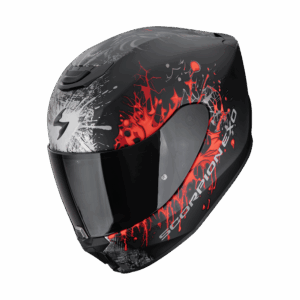Casque Scorpion EXO-391 WOLF Noir mat-Argent-Rouge