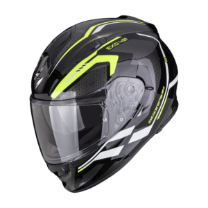 Casque Scorpion EXO-491 KRIPTA Noir-Jaune fluo-Blanc