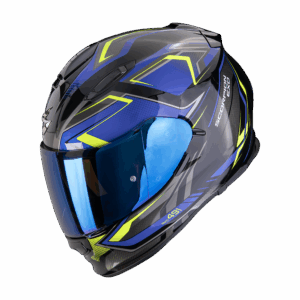 Casque Scorpion EXO-491 ZUMO Noir-Bleu-Jaune fluo