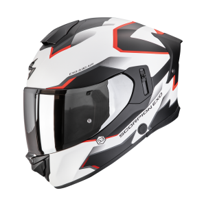 Casque Scorpion EXO-530 AIR CLIP Blanc Mat-Noir-Rouge