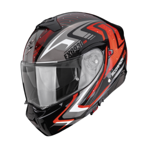 Casque Scorpion EXO-930 EVO ALPHA Noir-Argent-Rouge