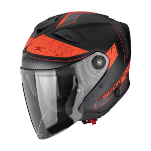 Casque Scorpion EXO-GT JET CARBON CREST Mat Noir-Rouge