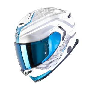 Casque Scorpion EXO-GT SP AIR CARBON ARTEN Blanc-Bleu