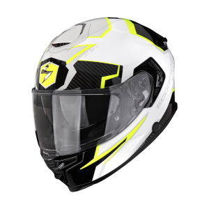 Casque Scorpion EXO-GT SP AIR CARBON ATLAS Blanc-Noir-Jaune fluo