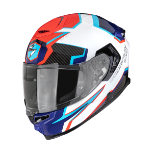 Casque Scorpion EXO-GT SP AIR CARBON ATLAS Blanc-Bleu-Rouge