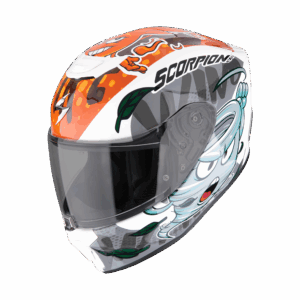 Casque Scorpion EXO-JNR AIR The4elements Blanc-Bleu-Orange