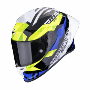 Casque Scorpion EXO-R1 EVO II AIR VALERE Noir-Bleu-Jaune fluo