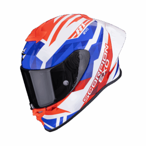 Casque Scorpion EXO-R1 EVO II AIR VALERE Blanc-Rouge-Bleu