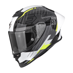Casque Scorpion EXO-R1 EVO II CARBON AIR SURGE Noir-Blanc-Jaune fluo