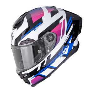 Casque Scorpion EXO-RACE AIR CARBON FURY Blanc-Rose-Bleu