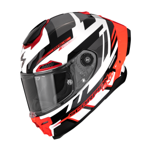 Casque Scorpion EXO-RACE AIR CARBON FURY Blanc-Argent-Rouge