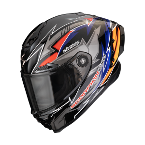 Casque Scorpion EXO-RACE AIR CARBON MOVE ON Noir-Bleu-Orange