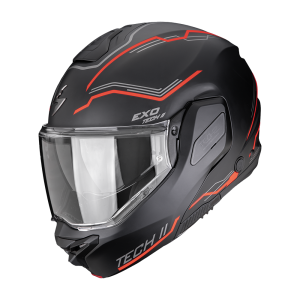 Casque Scorpion EXO-TECH II DASH Mat Noir-Argent-Rouge