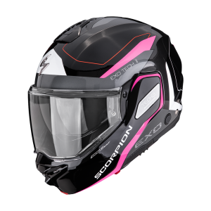Casque Scorpion EXO-TECH II PASSAGER Noir-Argent-Rose