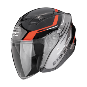 Casque Scorpion EXO-Z1 PRYMUS Métal Noir-Argent-Rouge