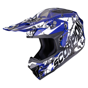 Casque Scorpion SMX-10 GASOLINE Bleu-Blanc-Noir