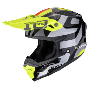 Casque Scorpion SMX-10 LEAP Noir-Argent-Jaune Fluo