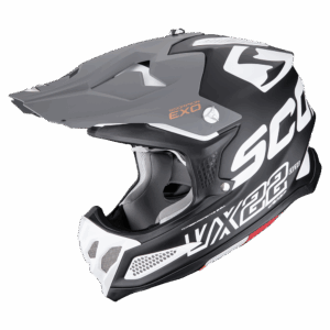 Casque Scorpion VX-22 AIR UPDOWN Noir mat-Blanc-Gris