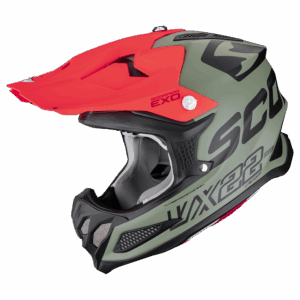 Casque Scorpion VX-22 AIR UPDOWN Vert mat-Noir-Rouge