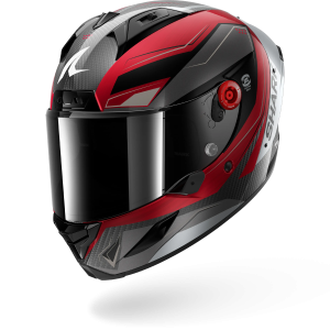 Casque Shark AERON MEKARIUM — Carbone Rouge Argent