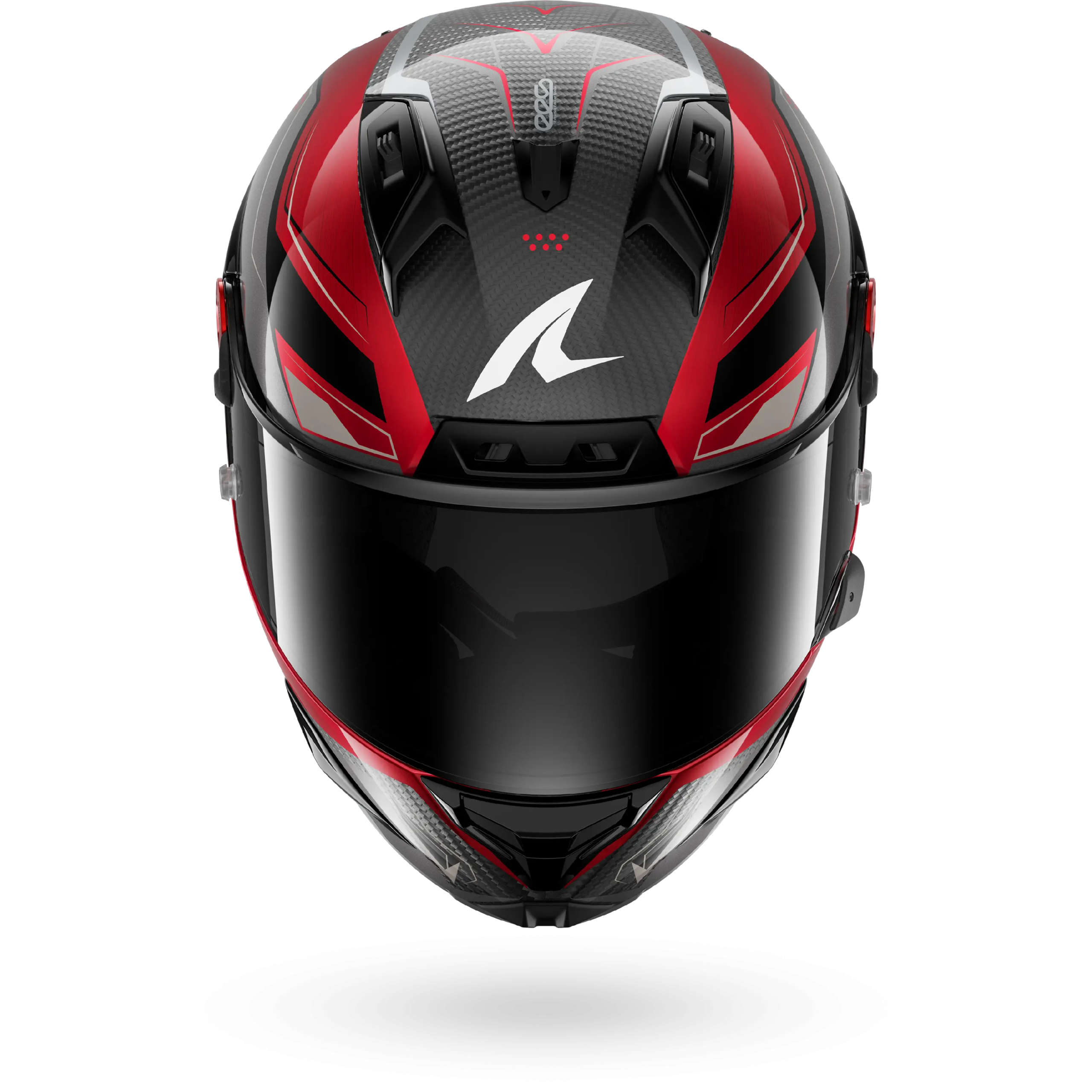 Casque Shark AERON MEKARIUM — Carbone Rouge Argent – Image 3