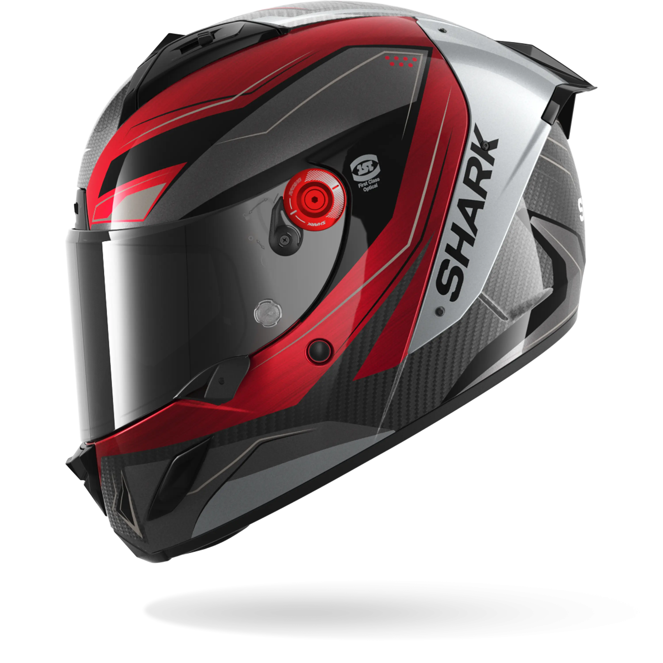 Casque Shark AERON MEKARIUM — Carbone Rouge Argent – Image 4
