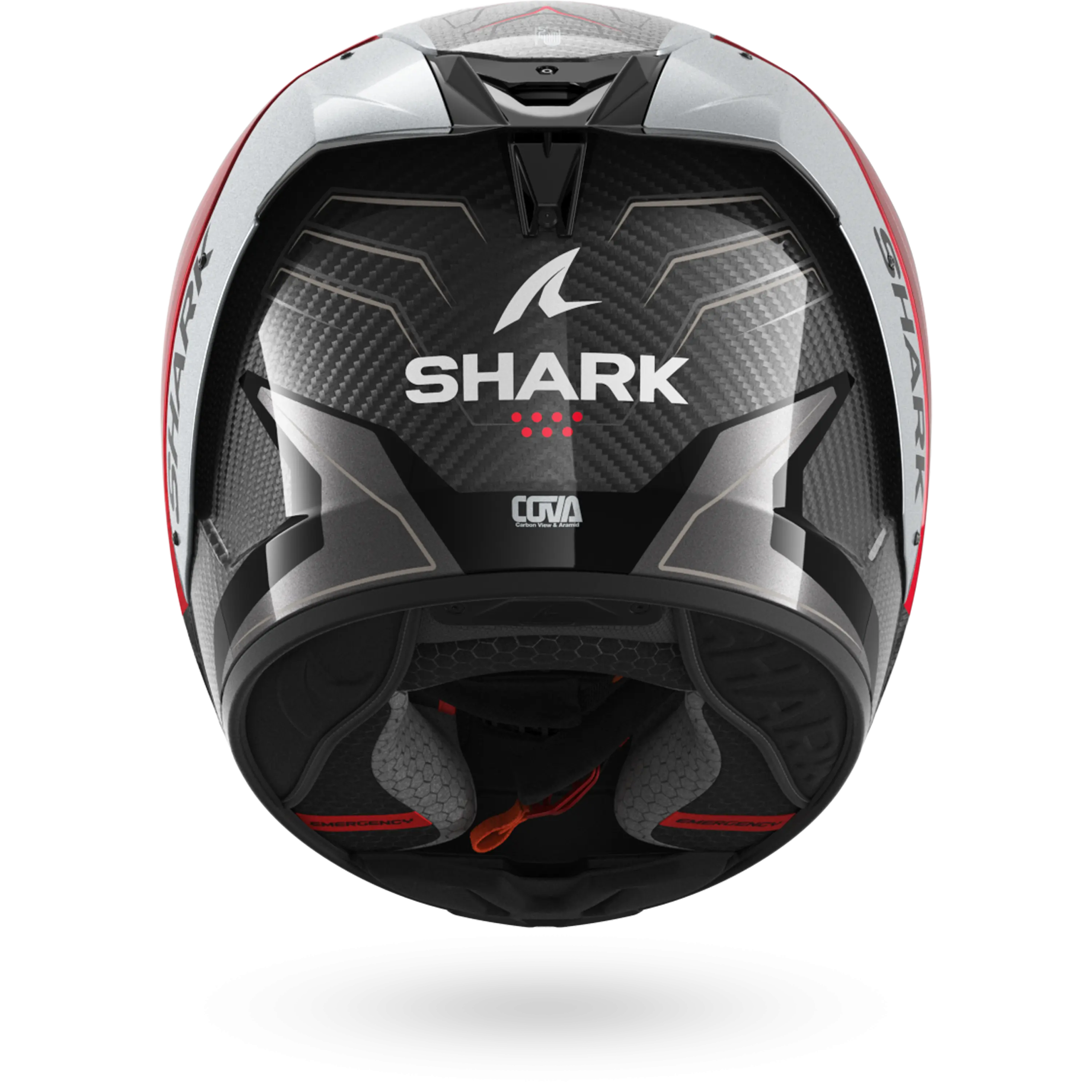 Casque Shark AERON MEKARIUM — Carbone Rouge Argent – Image 5
