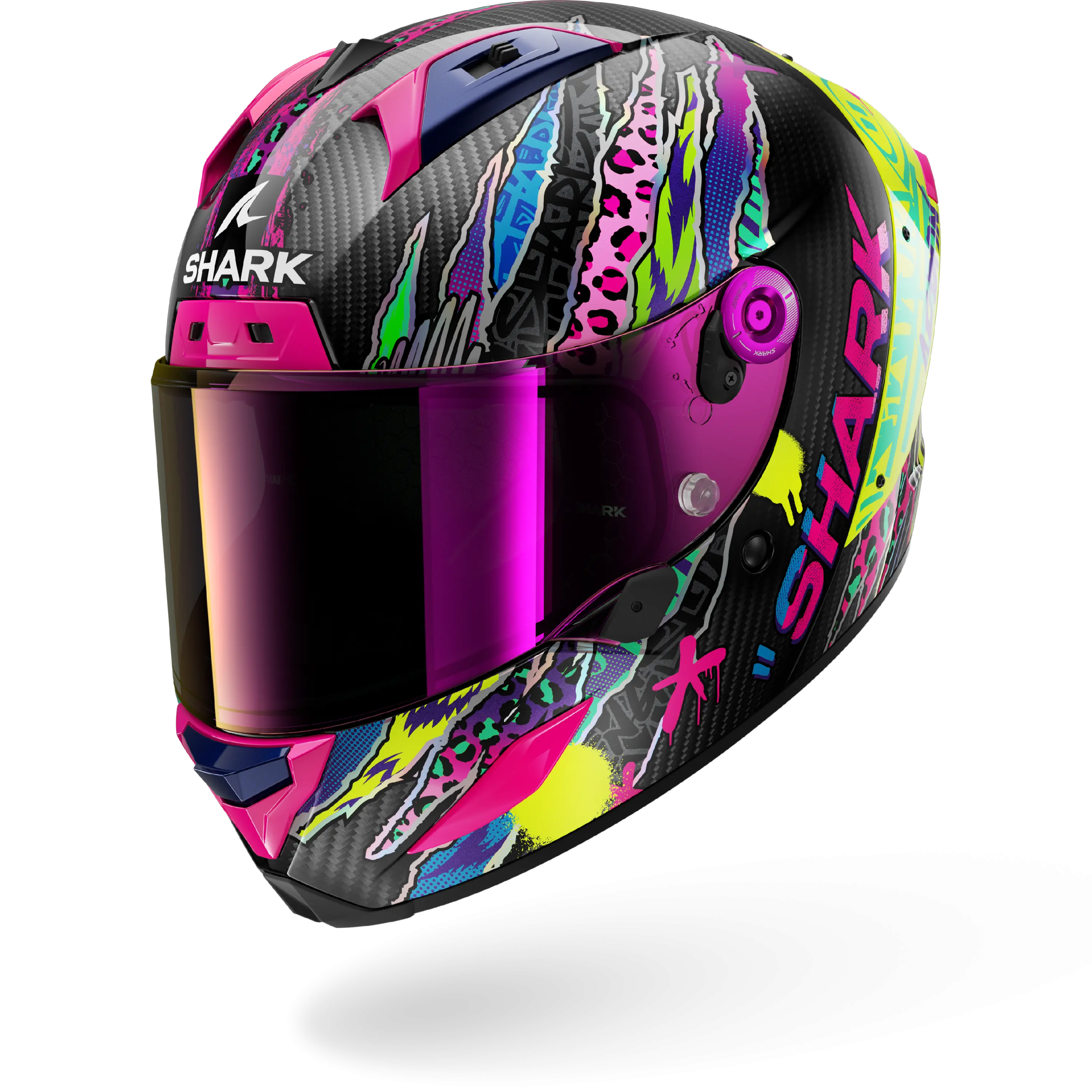 Casque Shark AERON FAWN — Carbone Violet Jaune