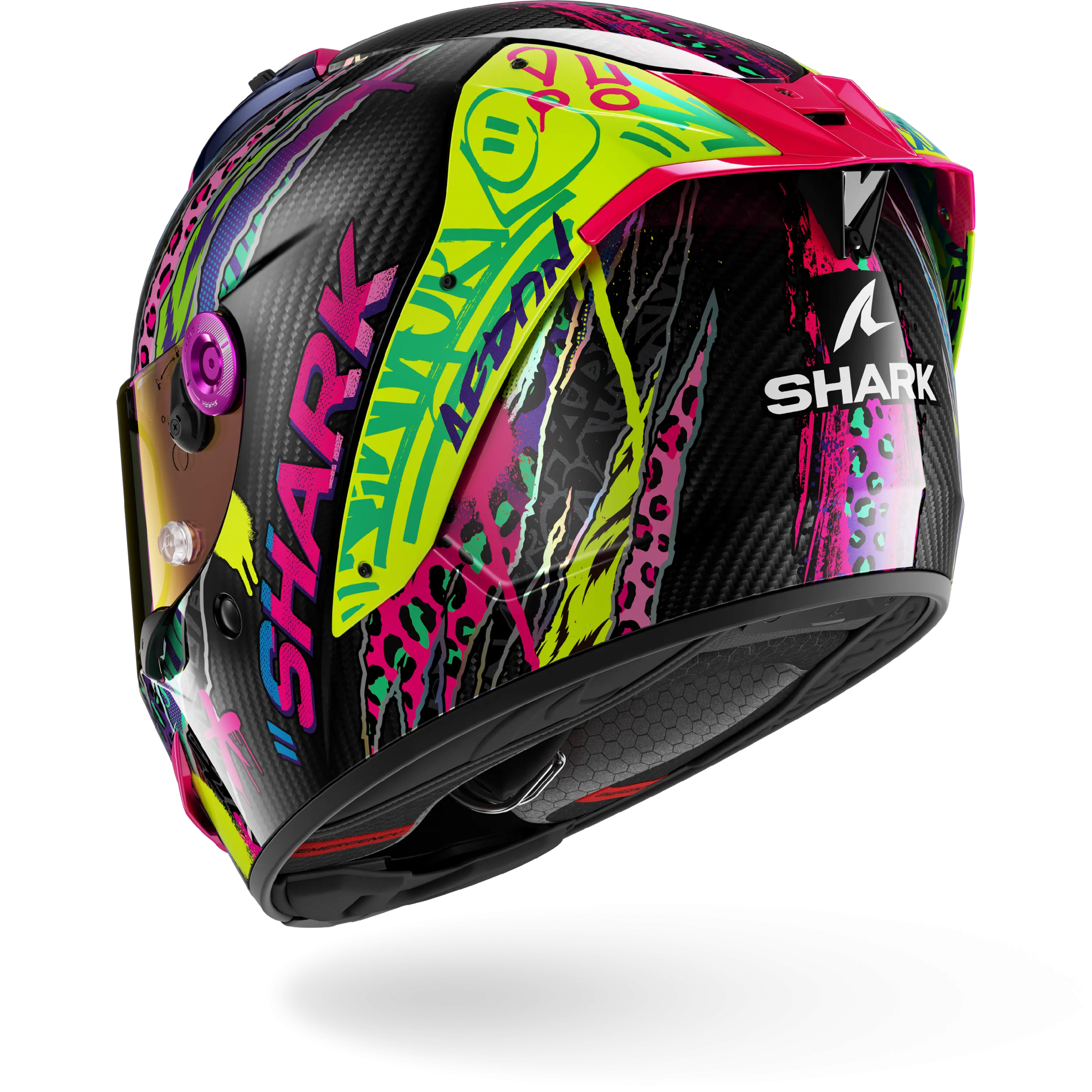 Casque Shark AERON FAWN — Carbone Violet Jaune – Image 2