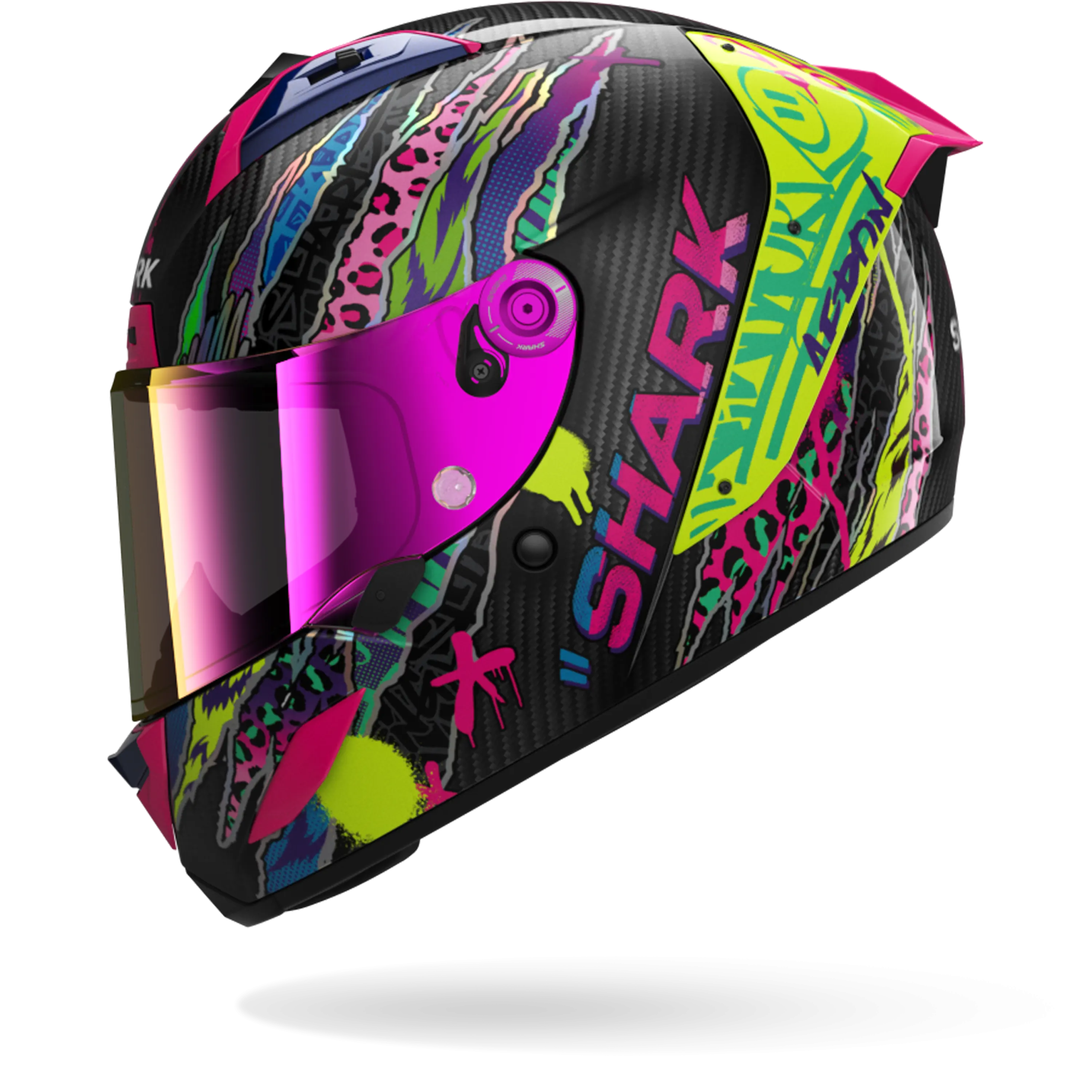 Casque Shark AERON FAWN — Carbone Violet Jaune – Image 4