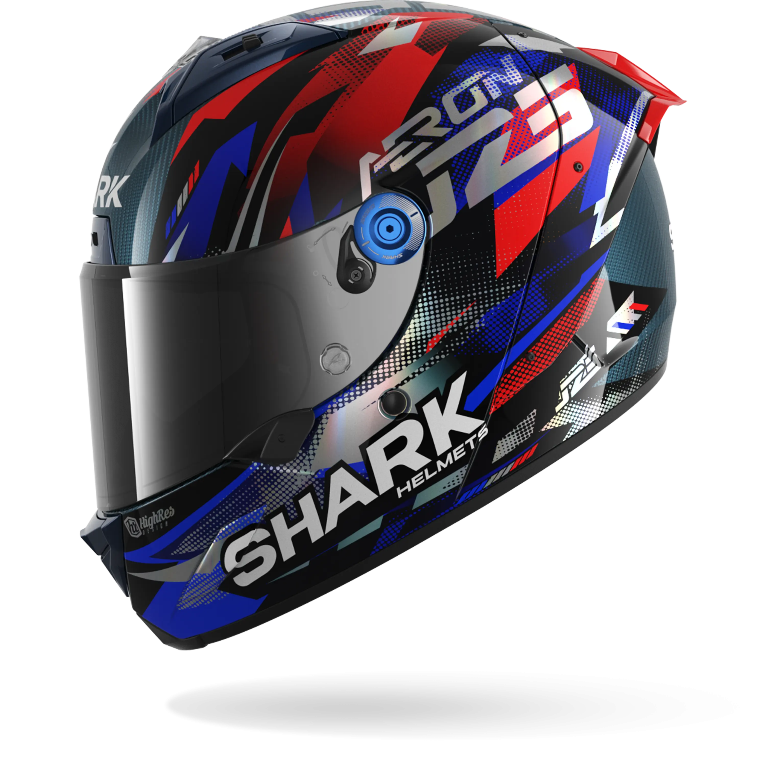 Casque Shark AERON ZARCO GP DE FRANCE — Carbone Bleu Chrome – Image 4
