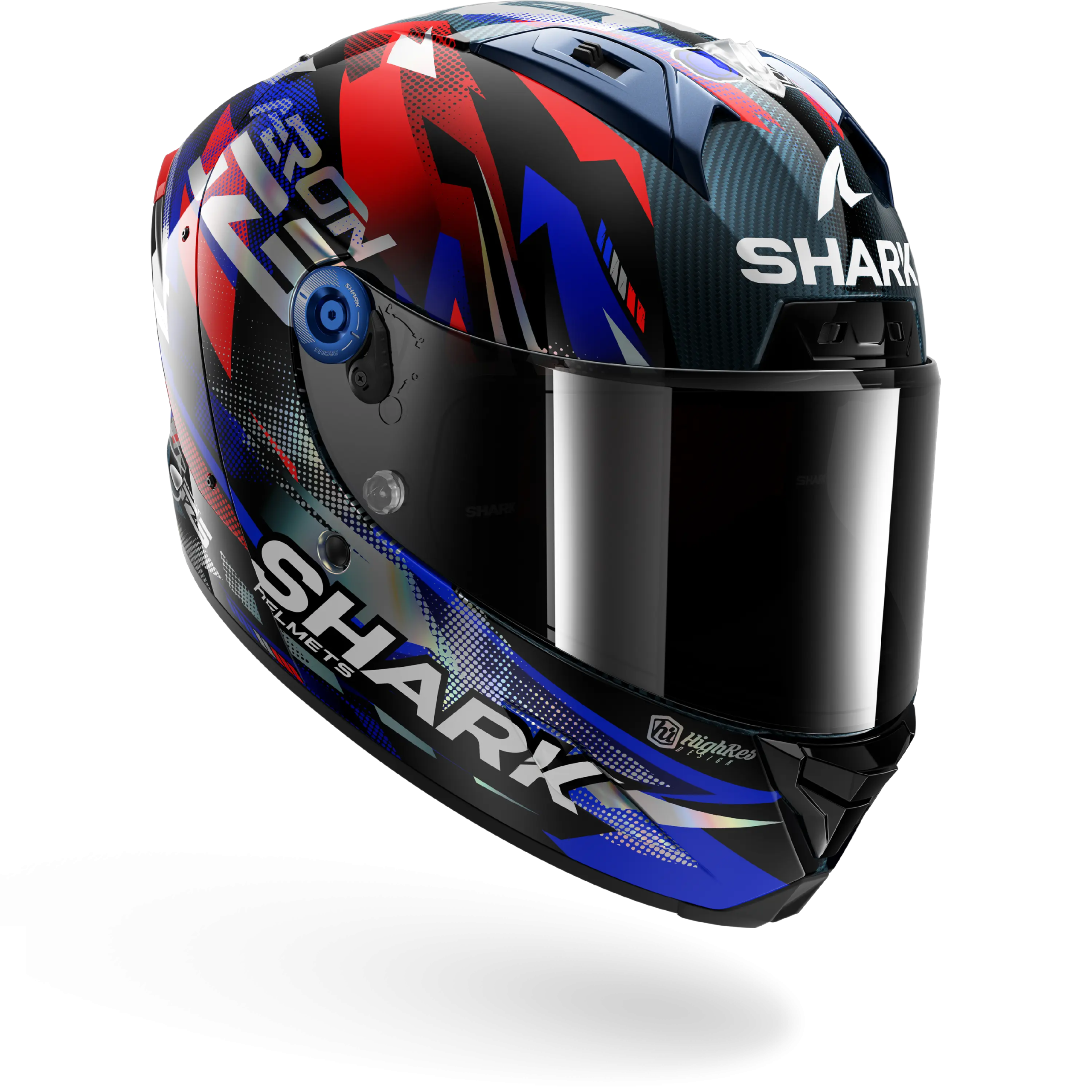 Casque Shark AERON ZARCO GP DE FRANCE — Carbone Bleu Chrome – Image 5